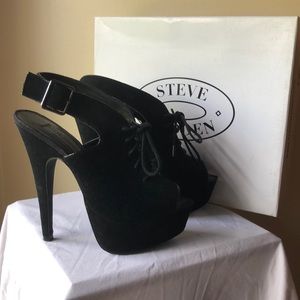 Steve Madden Teasse Black Suede Heels